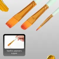 Набор кистей для рисования, синтетика, 3 штуки: № 2, 10, 12, международный размер