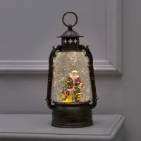Светодиодная фигура &laquo;Фонарь с Дедом Морозом&raquo; 15&times;30&times;12.5 см, пластик, от батареек ААх3, USB, свечение тёплое белое