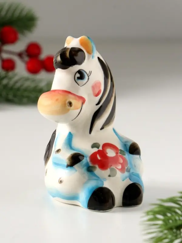 Сувенир Лошадка Маруся, 10х6х6,5см, гжель, цвет Сувенир Лошадка Маруся, 10х6х6,5см, гжель, цвет