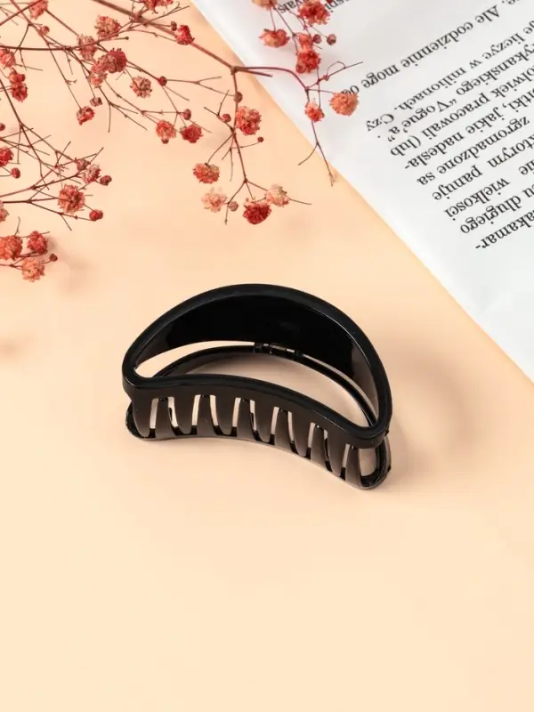 Крабик для волос &laquo;Глянец&raquo;, утончённая дуга, 6.5&times;3 см, чёрный