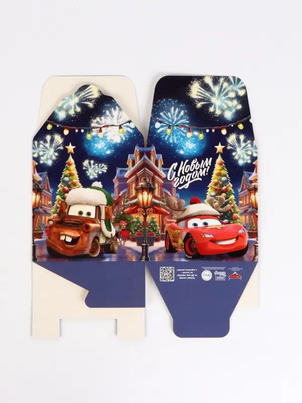 Коробка складная Коробка складная "С Новым годом!", Тачки , 12 х 12 х 12 см