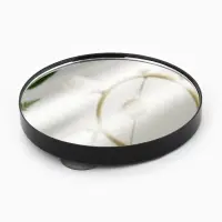 Зеркало макияжное, увеличение &times;10, на присосках, d=9 см, чёрное