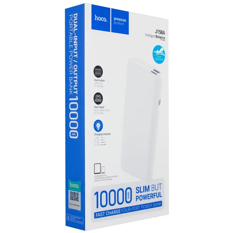 Внешний аккумулятор 10000 mAh J158A HOCO белый