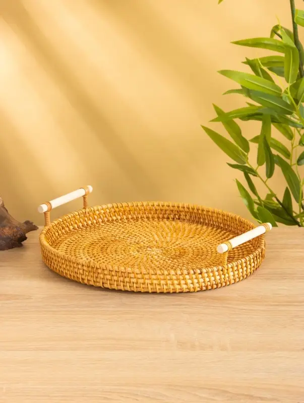 Поднос плетёный 28х28х3 см, ротанг Поднос плетёный 28х28х3 см, ротанг