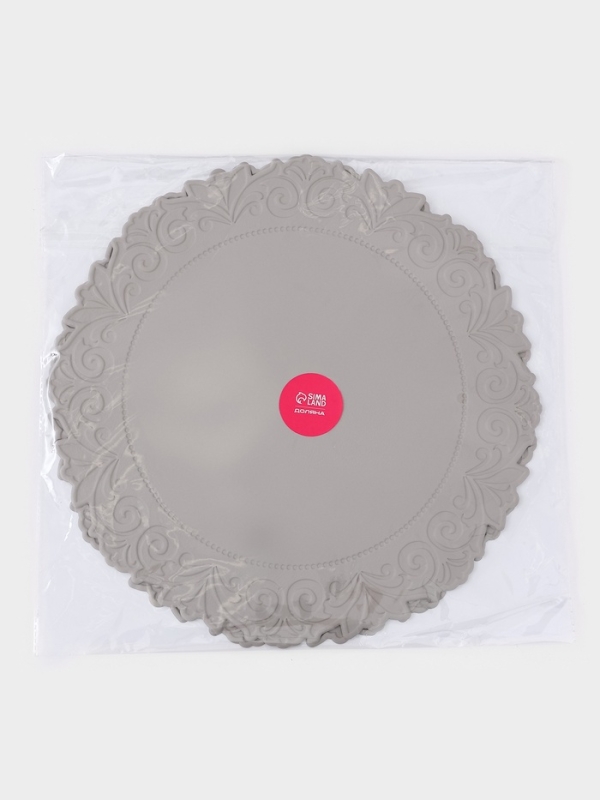 Набор салфеток сервировочных на стол Доляна, 2 шт, 38×38 см, серый Набор салфеток сервировочных на стол Доляна, 2 шт, 38×38 см, серый