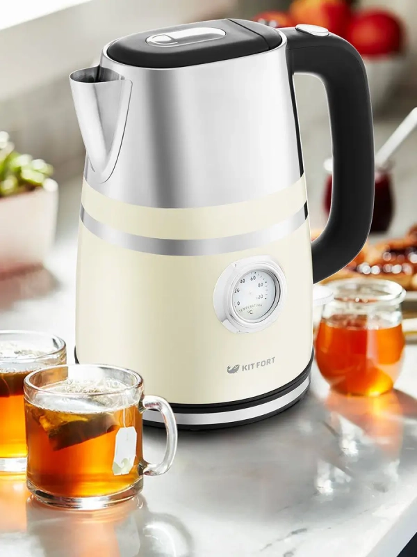 Чайник электрический металлический КТ-670 - 1.7 л Чайник электрический металлический КТ-670 - 1.7 л