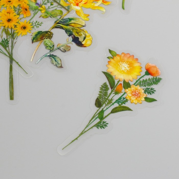 Наклейки для творчества пластик PVC Наклейки для творчества пластик PVC "Солнечная поляна" набор 40 шт 9х10.5 см