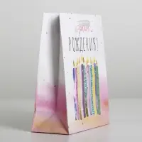 Пакет подарочный ламинированный, упаковка, &laquo;С Днём Рождения&raquo;, S 12 х 15 х 5.5 см