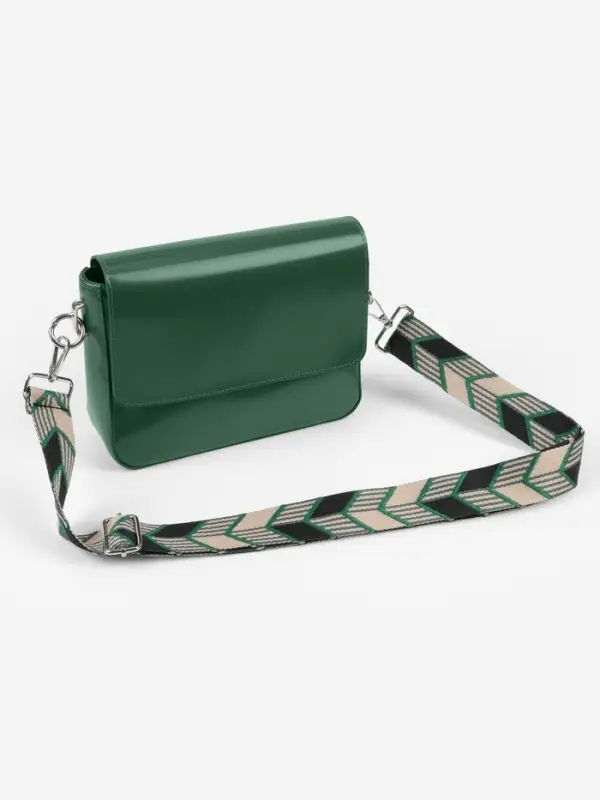 Ручка для сумки &laquo;Стрелки&raquo;, стропа, с карабинами, 139&plusmn;3&times;3.8 см, зелёная, чёрная