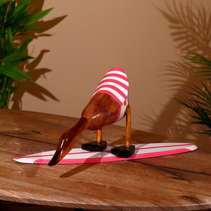 Сувенир "Утка на сёрфе" дерево 40 см