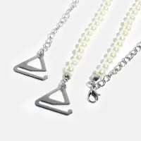 Лямки для бюстгальтера, декоративные с жемчугом, фурнитура металл, 5 мм, 45 см, пара, белые