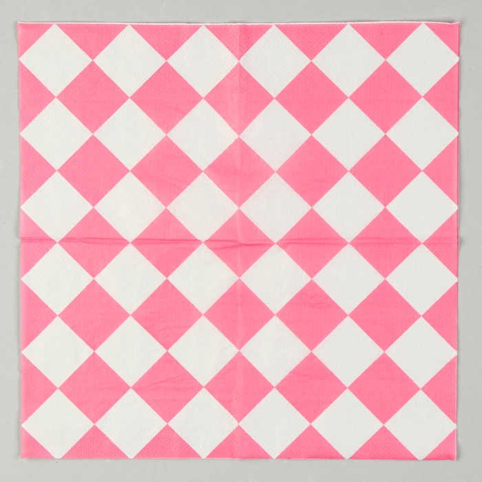 Салфетки бумажные «Розовые ромбики» 33х33 см, набор 20 шт. Салфетки бумажные «Розовые ромбики» 33х33 см, набор 20 шт.