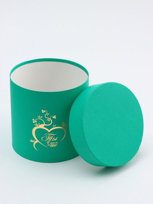 Набор шляпных коробок 3 в 1 Набор шляпных коробок 3 в 1 "Ты в моём сердце" ярко зелёный, 21 х 20 - 16 х 17 см