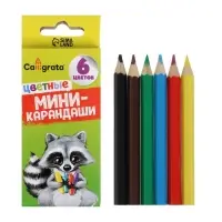 Карандаши цветные 6 цветов МИНИ, в картонной коробке