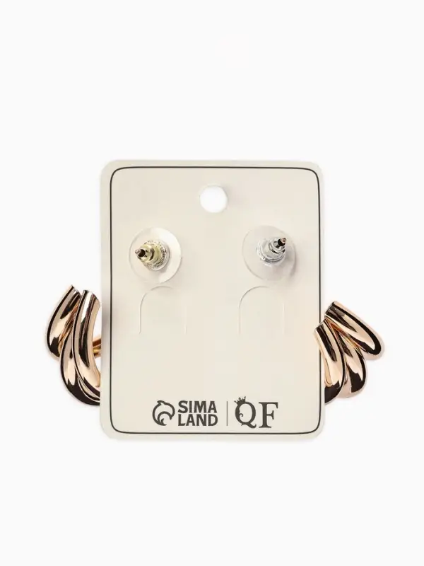 Серьги кольца тройные QF &laquo;Тринити&raquo;, d=2 см, цвет золото