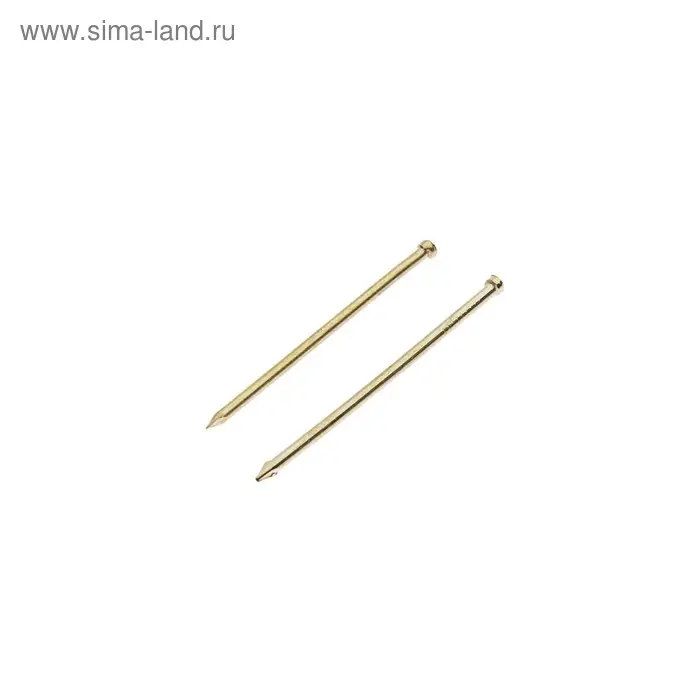 Гвозди СТРОЙБАТ, финишные, ГОСТ 7811-7035, латунированные, 1.4×35 мм, 40 шт.