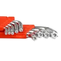 Набор ключей торцевых изогнутых TORX с отверстием 9 предметов (T10-T50) AVS TXL-9H