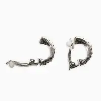 Серьги клипсы для ушей QF &laquo;Плетение&raquo;, цвет чернёное серебро