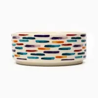 Миска &laquo;Акриловые полоски&raquo;, 180 мл, 10.5&times;10.5&times;4 см, керамика, бежевая