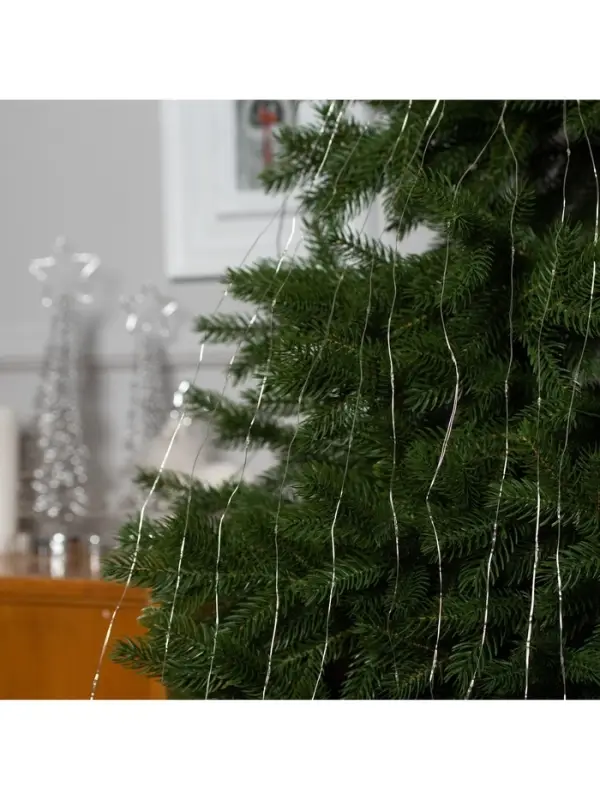 Гирлянда &laquo;Конский хвост&raquo; 10 нитей по 1.5 м, IP20, серебристая нить, 150 LED, свечение мульти, 12 В