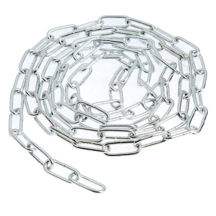 Цепь длиннозвенная ТУНДРА krep DIN763, 5 мм, цинк, 3 м Цепь длиннозвенная ТУНДРА krep DIN763, 5 мм, цинк, 3 м