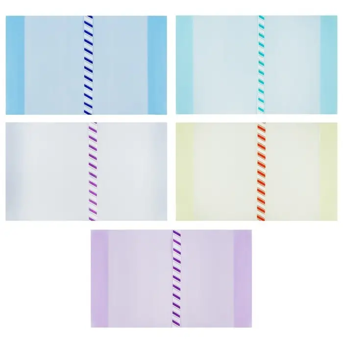 Набор обложек ПЭ 5 штук, 226&times;430 мм, 200 мкм, для учебников формата А5, универсальная, с закладкой