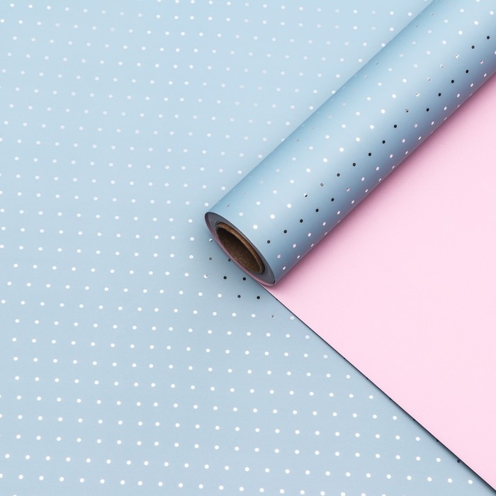 Плёнка 57см*10м голубой-розовый