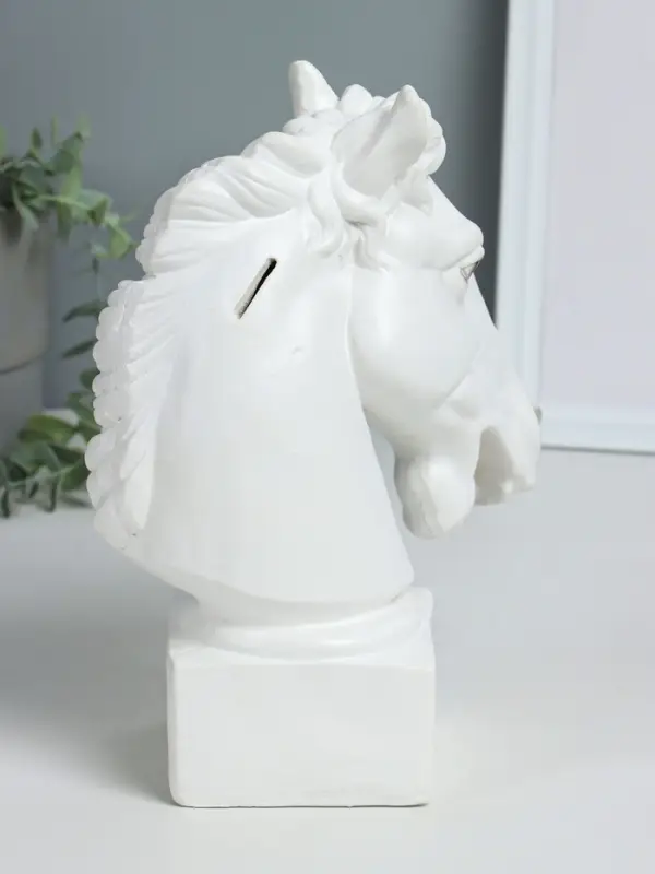Копилка "Голова коня"  высота 25 см, белый