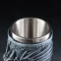 Бокал средневековый &laquo;Драконий камень&raquo;, 200 мл, 7.3&times;19 см, нержавеющая сталь, серый