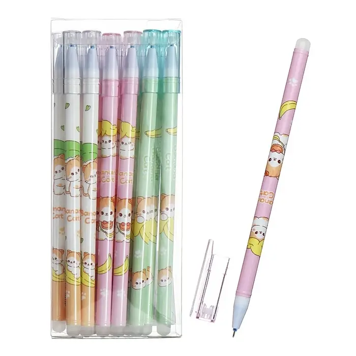 Ручка гелевая со стираемыми чернилами, 0.5 мм, корпус «Котик», стержень синий, МИКС Ручка гелевая со стираемыми чернилами, 0.5 мм, корпус «Котик», стержень синий, МИКС