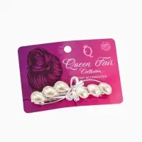 Заколка - автомат для волос &laquo;Жемчужная ветвь&raquo;, 8 см, белая