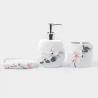 Аксессуары для ванной &laquo;Орхидея&raquo;, 3 предмета, дозатор 580 мл, мыльница, стакан