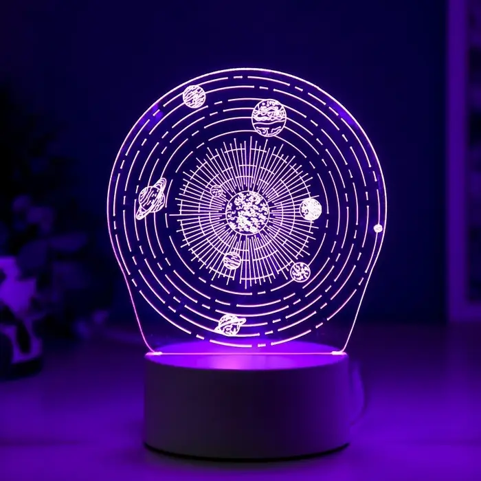Светильник 3D RISALUX &laquo;Космос&raquo;, LED-ночник, RGB, от сети, 9.5&times;13&times;17.5 см