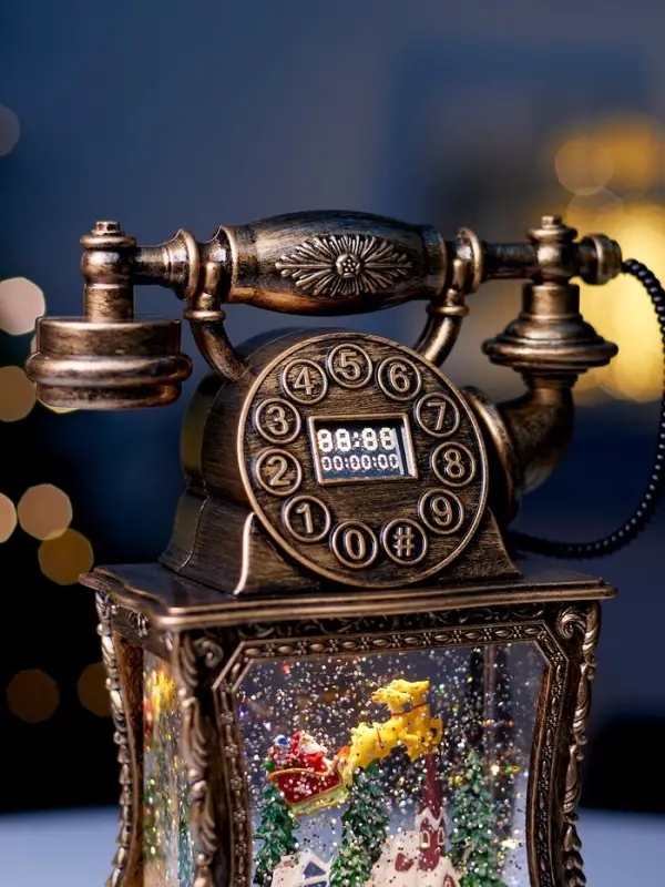 Светодиодная фигура &laquo;Телефон&raquo; 34&times;16&times;9 см, от батареек 3хААА, музыка, USB, свечение тёплое белое