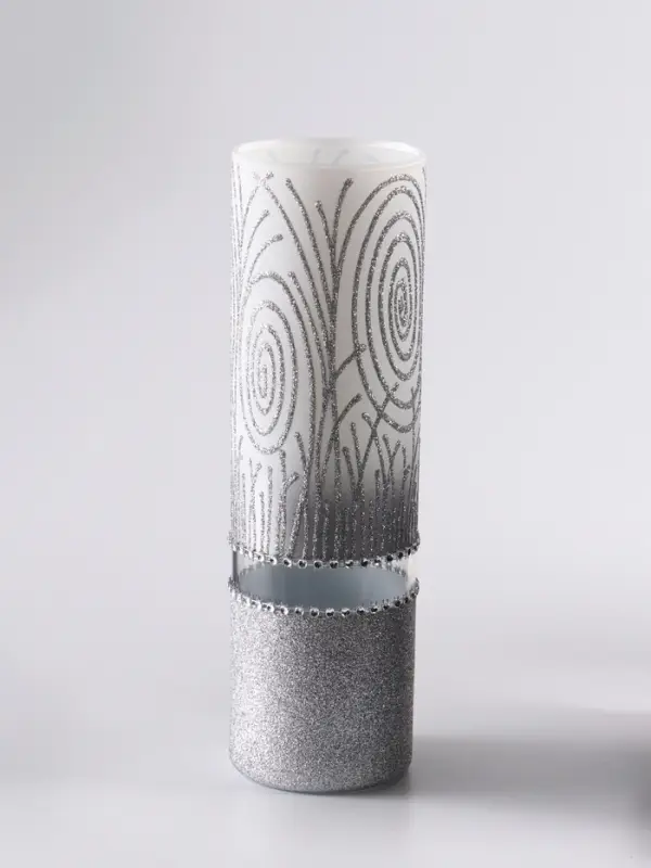 Ваза «Соблазн», прямая, h=26 см, стекло, бело-серебристая Ваза «Соблазн», прямая, h=26 см, стекло, бело-серебристая