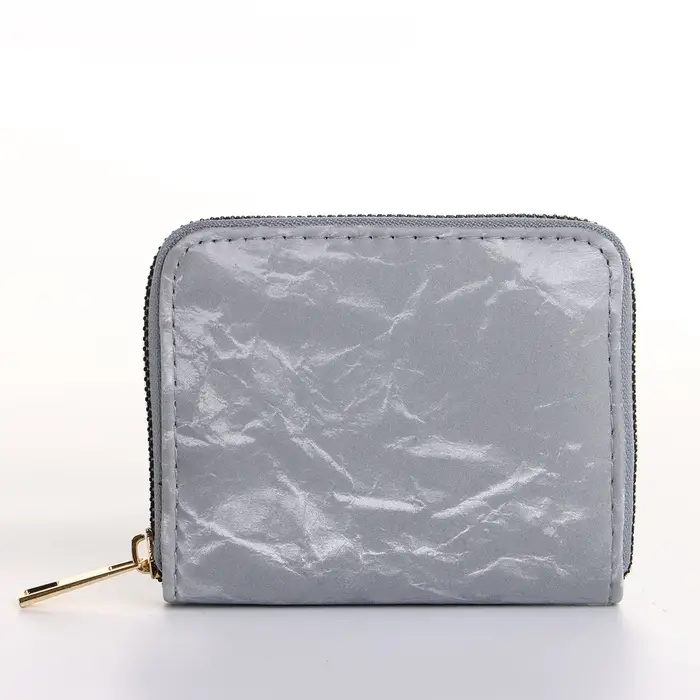 Кошелёк женский на молнии 11&times;2.5&times;9 см, однотонный, серый