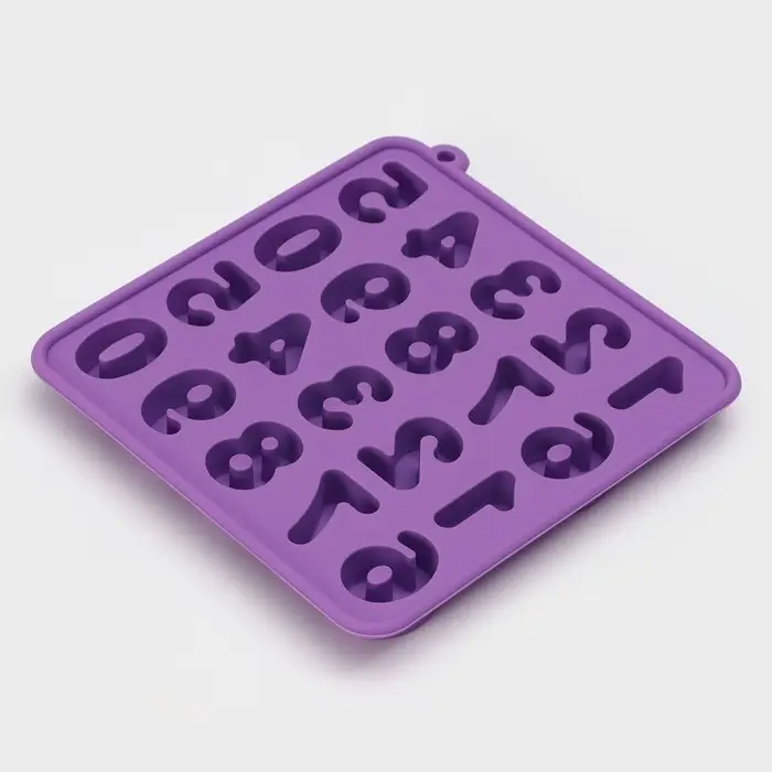 Форма для шоколада Доляна &laquo;Цифры&raquo;, силикон, 16&times;16&times;2 см, 20 ячеек (2.9&times;2.2 см), МИКС