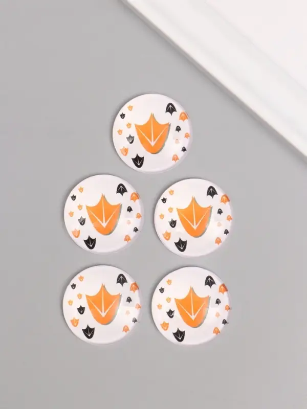 Кабошон стекло для творчества Кабошон стекло для творчества "Круг. Следы утки" 3х3 см