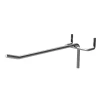 Крючок одинарный на перфорированную ДСП панель, d=4 мм, L=15 см, шаг 25 мм, цинк