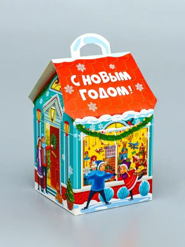 Подарочная новогодняя коробка «Волшебная лавка», домик, 12×12×19 см Подарочная новогодняя коробка «Волшебная лавка», домик, 12×12×19 см