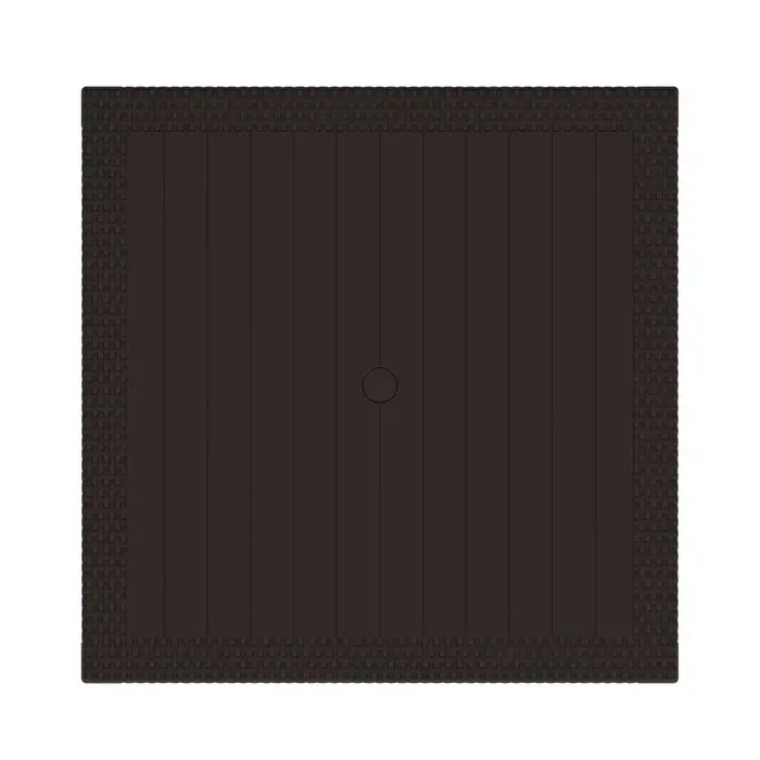 Стол садовый &laquo;Ротанг-плюс&raquo;, 94&times;94&times;74 см, с отверстием под зонт, d=39.5 мм, цвет мокко