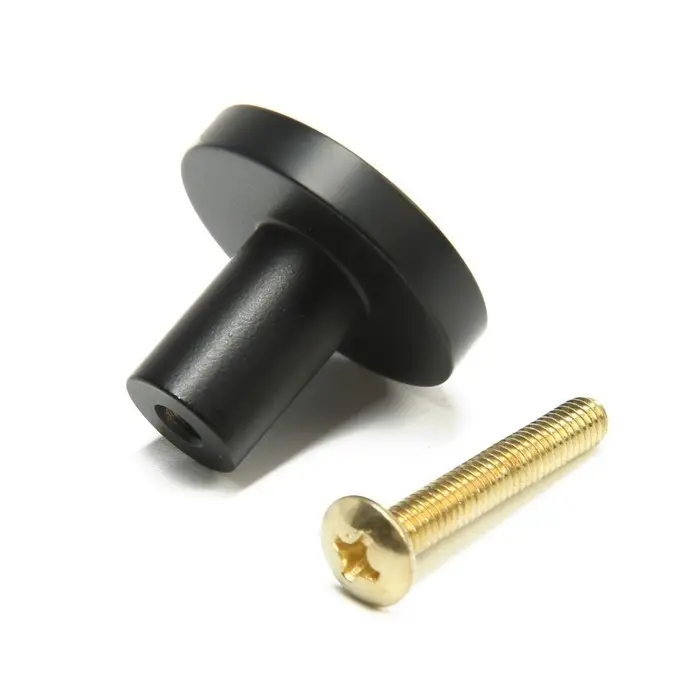 Ручка-кнопка CAPPIO, d=25 мм, h=20 мм, латунь, цвет черный