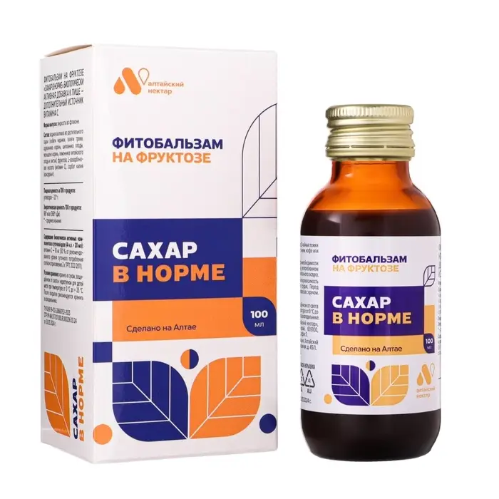 Фитобальзам &laquo;Сахар в норме&raquo;, без сахара, 100 мл.