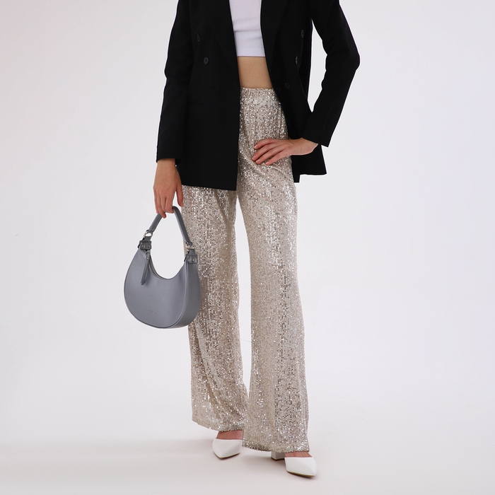 Сумка женская на молнии, цвет серебряный Сумка женская на молнии, цвет серебряный