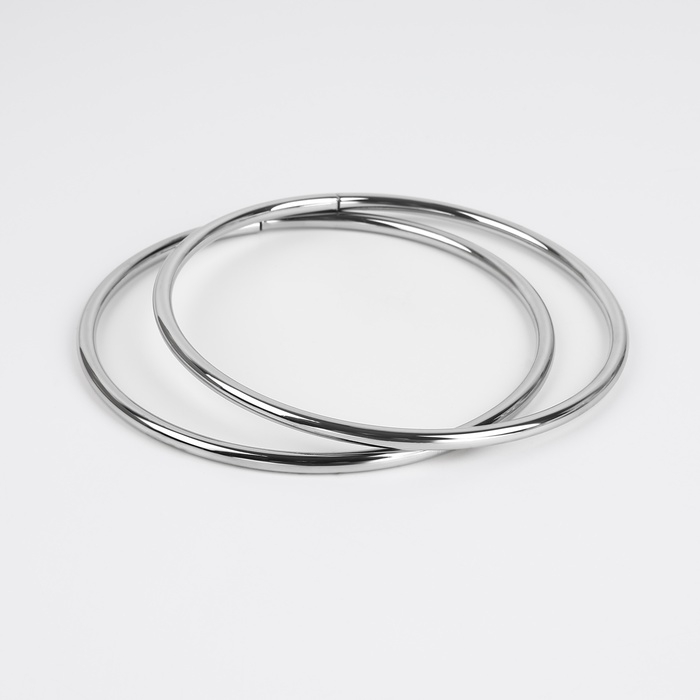 Ручки для сумки «Круг», металлические, d = 10 см, 2 шт, цвет серебряный Ручки для сумки «Круг», металлические, d = 10 см, 2 шт, цвет серебряный