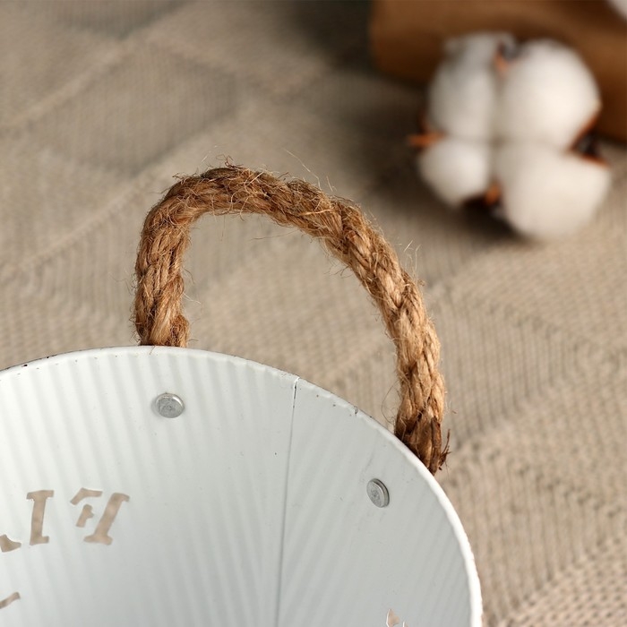 Кашпо  Кашпо "Ведерко цветочный сад" белое, 13х13х12см