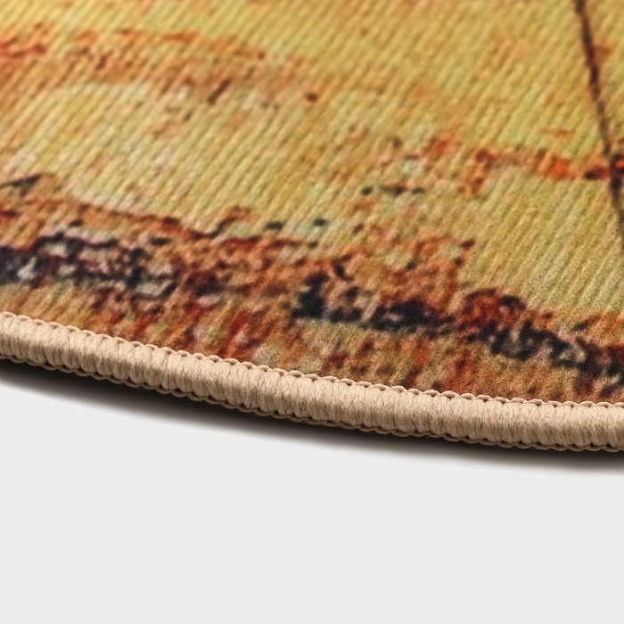 Коврик для дома Доляна «Луара», цвет жёлтый, окантовка МИКС Коврик для дома Доляна «Луара», цвет жёлтый, окантовка МИКС