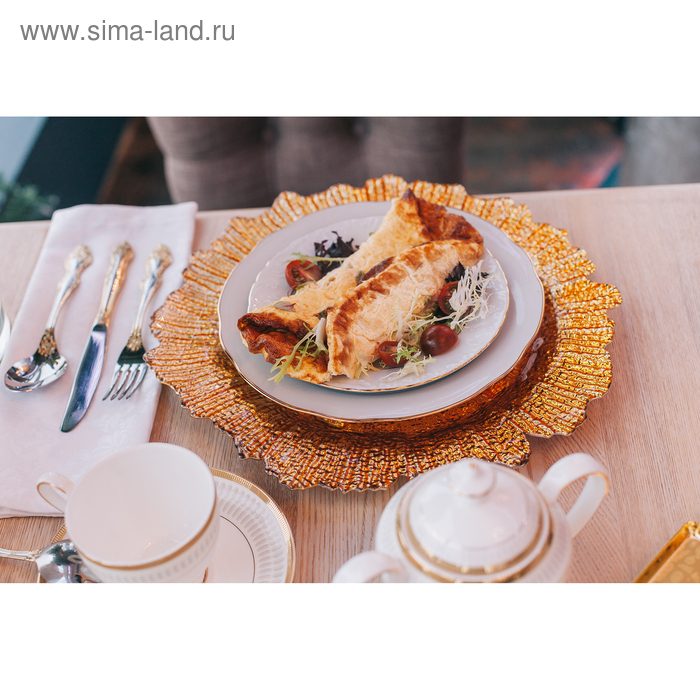 Тарелка - блюдо подстановочное Magistro &laquo;Сияние&raquo;, d=33 см, цвет золотой