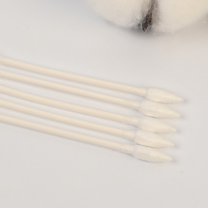 Ватные палочки, пакет 100 шт.,  наконечник - острый, хлопок/бумага(стик) Ватные палочки, пакет 100 шт.,  наконечник - острый, хлопок/бумага(стик)