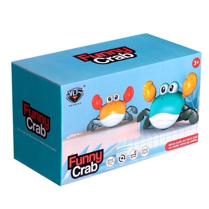 Заводная игрушка «Весёлый крабик», цвета МИКС Заводная игрушка «Весёлый крабик», цвета МИКС